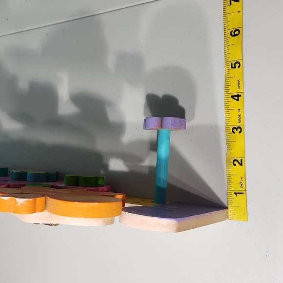 Kids Wooden 2 Peg Wall Hanging with Florals & Bugs Multicolored - Picture 7 of 7